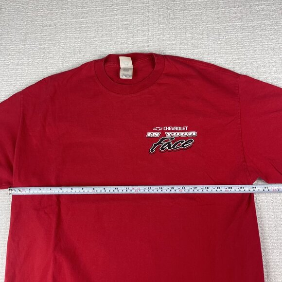 Chevy in Your Face Vintage Red T-shirt size XL '66 Nova Double Sided Chevrolet - Picture 9 of 16
